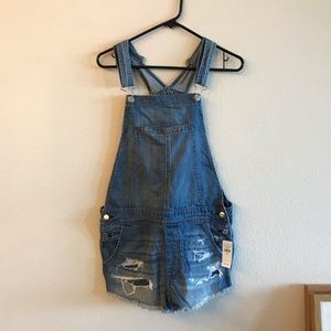NWT AE Distressed Overalls